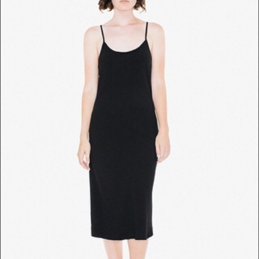 American Apparel Maxi Black Slip Dress